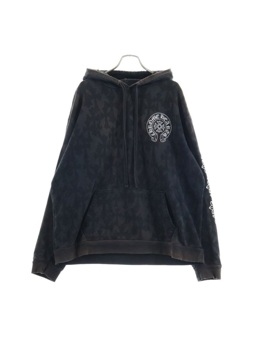 Chrome Hearts Graveyard Cemetery Cross Pullover Hoodie All Over Print Gray Black